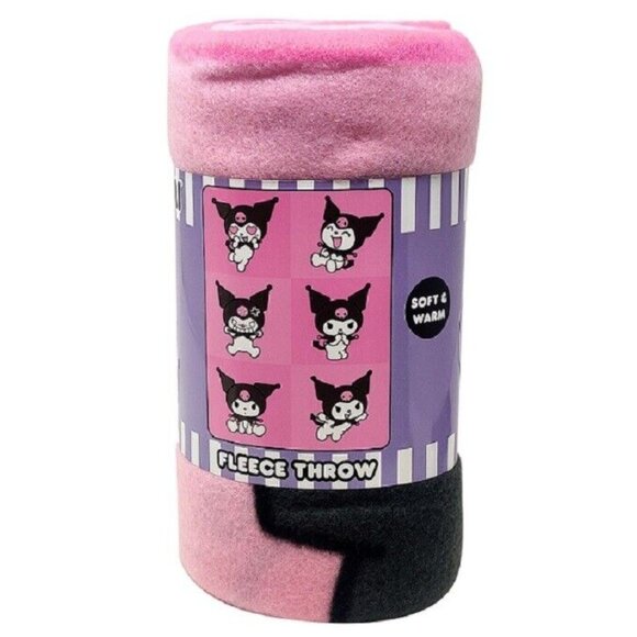 New Pink Kuromi Fleece Throw Gift Blanket Cartoon Hello Kitty Sanrio My Melody - Picture 2 of 2